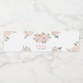 Étiquette Pour Bouteilles D'eau Citrouille de fleurs de automne rose (Étiquettes simples)