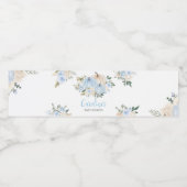 Étiquette Pour Bouteilles D'eau Citrouille floral à automne bleu (Étiquettes simples)