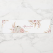 Étiquette Pour Bouteilles D'eau Citrouille Rose Boho Dusty (Étiquettes simples)