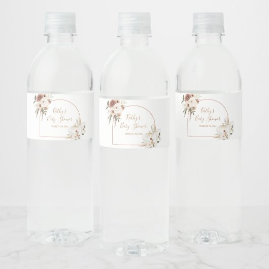 Étiquette Pour Bouteilles D'eau Citrouille Rustique Floral Boho Arch Tomber amoure (Bouteilles)