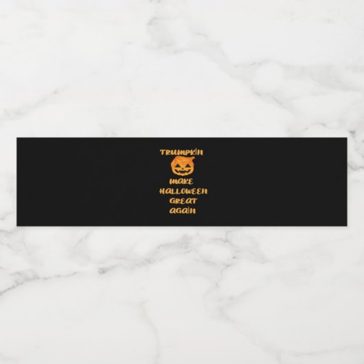 Étiquette Pour Bouteilles D'eau Citrouille Trumpkin Halloween Design - Funny Autom (Étiquettes simples)