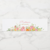 Étiquette Pour Bouteilles D'eau Citrus rose Floral Orange (Étiquettes simples)