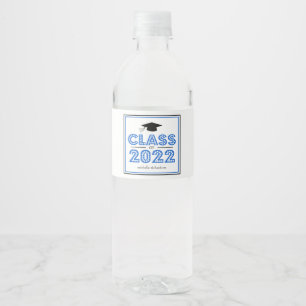 Étiquette Pour Bouteilles D'eau Classe De Graduation De 2022 En Lumières (Bleu)
