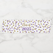 Étiquette Pour Bouteilles D'eau Classe de Parties scintillant d'or pourpre de 2025 (Étiquettes simples)