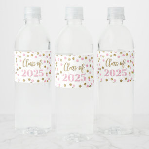 Étiquette Pour Bouteilles D'eau Classe de Parties scintillant d'or rose de 2025 Gr