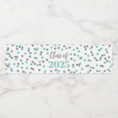 Étiquette Pour Bouteilles D'eau Classe de Parties scintillant Silver Turquoise de  (Étiquettes simples)