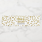 Étiquette Pour Bouteilles D'eau Classe Gold Confetti de 2020 Graduation (Étiquettes simples)