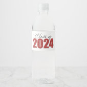 Étiquette Pour Bouteilles D'eau Classe Parties scintillant rouge de 2024 (Devant)