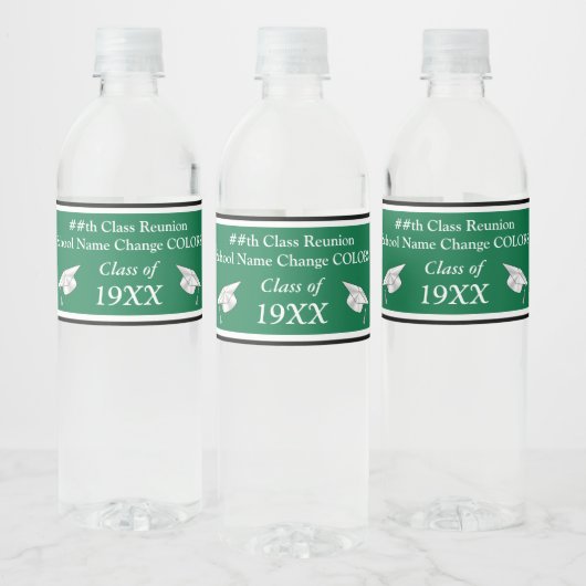 Étiquette Pour Bouteilles D'eau Classe verte et blanche Réunion bouteille d'eau Ét (Bouteilles)