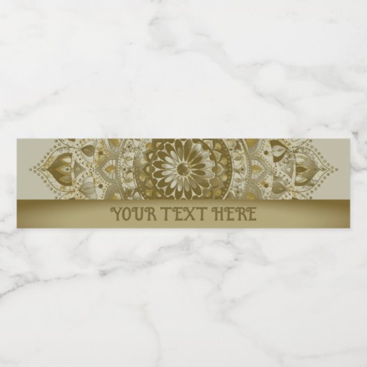 Étiquette Pour Bouteilles D'eau Classique Mandala Inde Style 4 (Étiquettes simples)