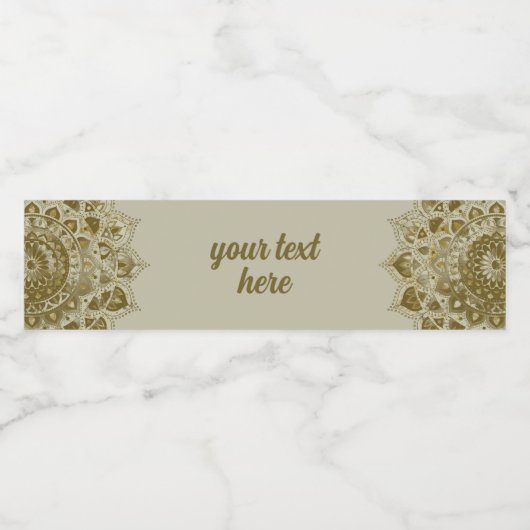 Étiquette Pour Bouteilles D'eau Classique Mandala Inde Style 4 (Étiquettes simples)