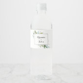 Étiquette Pour Bouteilles D'eau Classy Green Mariage de calligraphie tropicale (Devant)