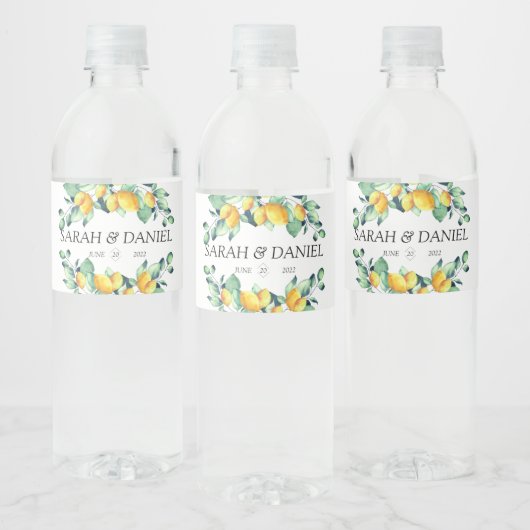 Étiquette Pour Bouteilles D'eau Client spécifique Elegant blanc vert (Bouteilles)