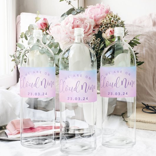 Étiquette Pour Bouteilles D'eau Cloud Neuf Baby shower fille