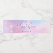 Étiquette Pour Bouteilles D'eau Cloud Neuf Baby shower fille (Étiquettes simples)