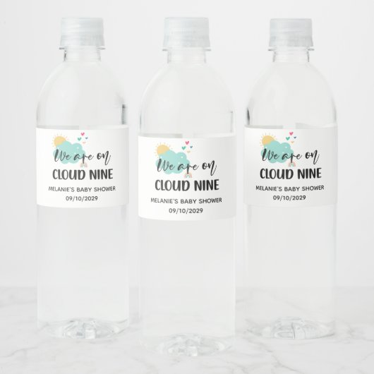 Étiquette Pour Bouteilles D'eau Cloud Nine Baby Shower  (Bouteilles)