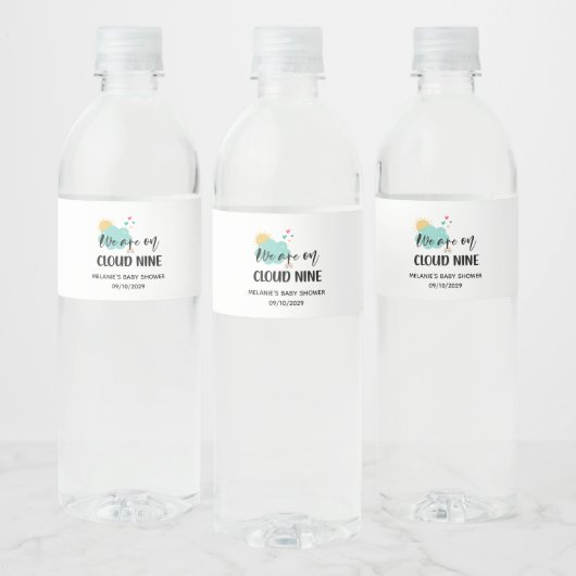 Étiquette Pour Bouteilles D'eau Cloud Nine Baby Shower (Bouteilles)