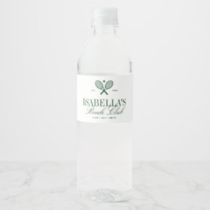 Étiquette Pour Bouteilles D'eau Club de Tennis Vintage Bachelorette