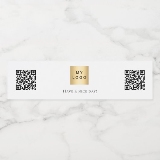 Étiquette Pour Bouteilles D'eau Code QR du logo de l'entreprise (Étiquettes simples)