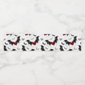 Étiquette Pour Bouteilles D'eau Coeur d'Halloween avec ailes de chauve-souris noir (Étiquettes simples)