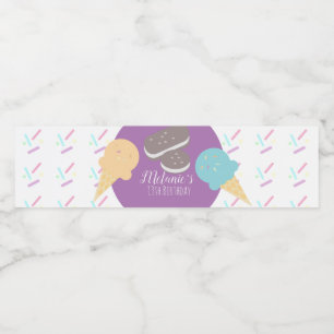 Étiquette Pour Bouteilles D'eau Confettis Moderne Anniversaire Glace