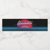 Étiquette Pour Bouteilles D'eau Cool Retro 80's Synthwave New Wave Grad Party (Étiquettes simples)