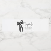 Étiquette Pour Bouteilles D'eau Coquette Black Bow moderne Graduate Graduate (Étiquettes simples)