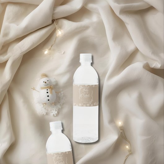 Étiquette Pour Bouteilles D'eau Coquette hiver neige Taupe il fait froid