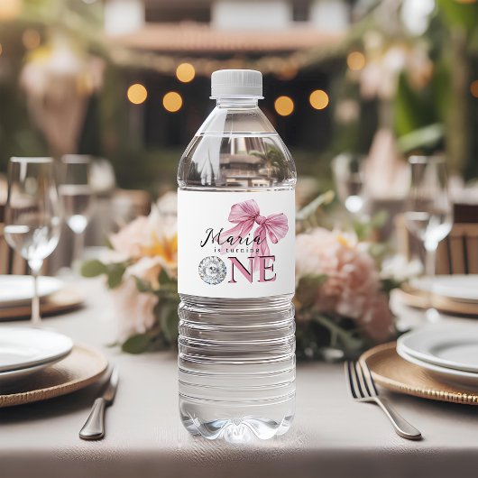 Étiquette Pour Bouteilles D'eau Coquette rose étincelle 1ère