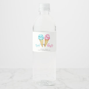 Étiquette Pour Bouteilles D'eau Couleur d'aquarelle de la fête de la crème glac