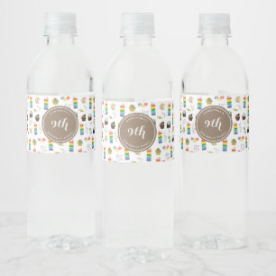 Étiquette Pour Bouteilles D'eau Couleur Rainbow Cake Sprinkles Anniversaire