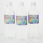 Étiquette Pour Bouteilles D'eau Couleurs arc-en-ciel holographiques Mariages de fê (Bouteilles)