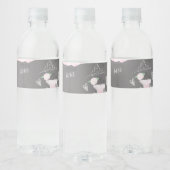 Étiquette Pour Bouteilles D'eau Couture rose et gris Ballerina Anniversaire (Bouteilles)
