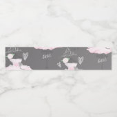 Étiquette Pour Bouteilles D'eau Couture rose et gris Ballerina Anniversaire (Étiquettes simples)