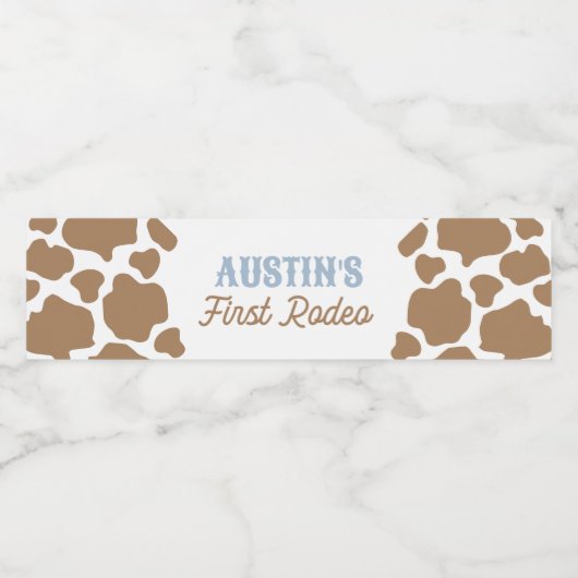 Étiquette Pour Bouteilles D'eau Cowboy Premier Rodéo Anniversaire (Étiquettes simples)