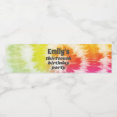 Étiquette Pour Bouteilles D'eau Cravate-Dye fête d'anniversaire (Étiquettes simples)