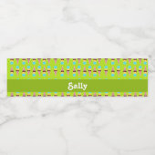 Étiquette Pour Bouteilles D'eau Crème glacée colorée sur vert (Étiquettes simples)