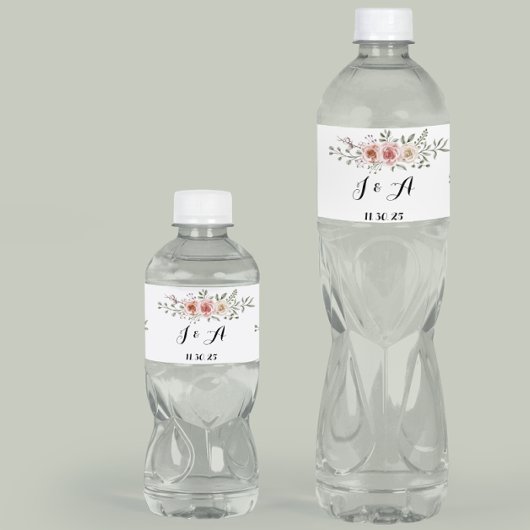 Étiquette Pour Bouteilles D'eau Crème rose Roses Graphisme Floral Design Eau