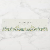 Étiquette Pour Bouteilles D'eau Crème Snowberry+Eucalyptus Bachelorette/Douche (Étiquettes simples)
