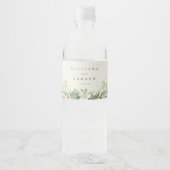 Étiquette Pour Bouteilles D'eau Crème Snowberry+Eucalyptus Mariage d'hiver (Devant)