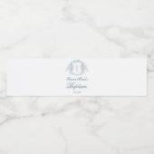 Étiquette Pour Bouteilles D'eau crête florale | Baptême (Étiquettes simples)