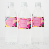 Étiquette Pour Bouteilles D'eau Cupcake rose vif - amusant (Bouteilles)
