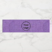 Étiquette Pour Bouteilles D'eau Custom logo purple burlap (Étiquettes simples)