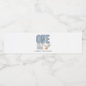 Étiquette Pour Bouteilles D'eau Custom Modern Blue One Silly Goose First Birthday (Étiquettes simples)