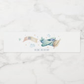 Étiquette Pour Bouteilles D'eau Cute Aqua Blue Plane Cloud Anniversaire de enfant  (Étiquettes simples)