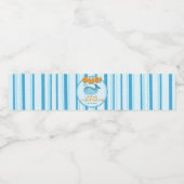 Étiquette Pour Bouteilles D'eau Cute Baby Blue Whale 1st Birthday (Étiquettes simples)