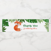 Étiquette Pour Bouteilles D'eau Cute Baby Fox | BABY SHOWER | MERCI (Étiquettes simples)