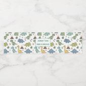Étiquette Pour Bouteilles D'eau Cute Dino Pattern Customizable Party Label Set (Étiquettes simples)