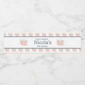 Étiquette Pour Bouteilles D'eau Cute Floral Starfish Birthday Party (Étiquettes simples)