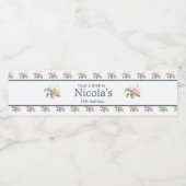 Étiquette Pour Bouteilles D'eau Cute Floral Turtle Birthday Party (Étiquettes simples)